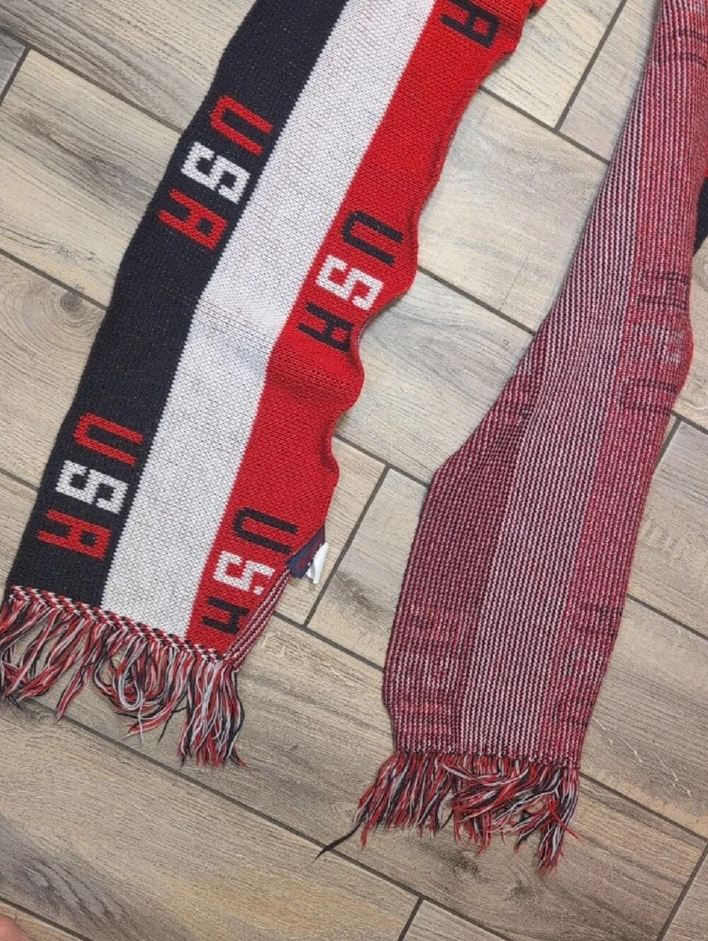 Vintage Team USA Americana Patriotic Knit Scarf 4th Of July Winter Wear